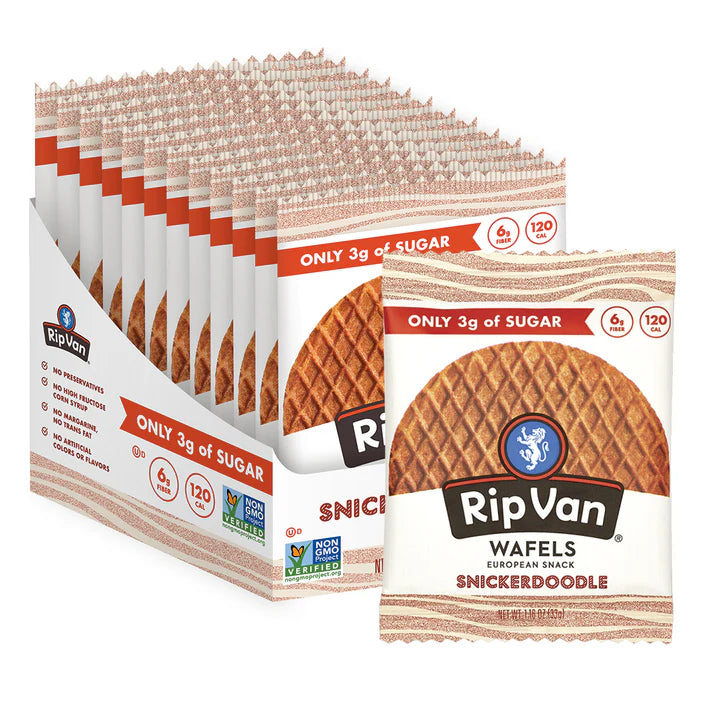 Rip Van Wafels Snickerdoodle Stroopwafels - Healthy Snacks - 12 Pack