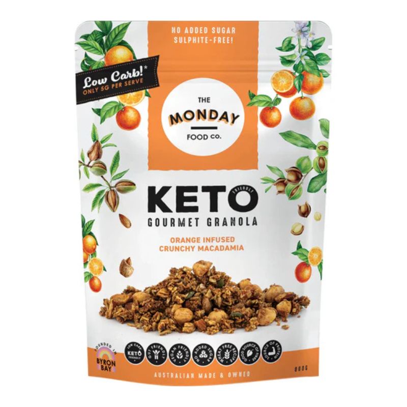 The Monday Food Co. Keto Gourmet Granola Orange Infused Crunchy Macadamia 800g