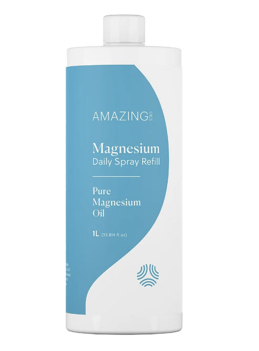 AMAZING OILS Magnesium Daily Spray Refill Pure Magnesium Oil 1L