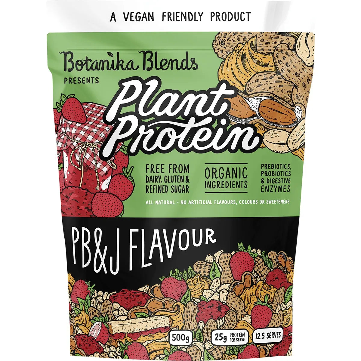 BOTANIKA BLENDS Plant Protein PB&J (Peanut Butter Jam) 500g