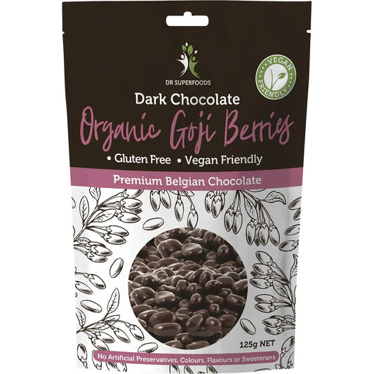 DR SUPERFOODS Goji Berries Organic Dark Chocolate 125g