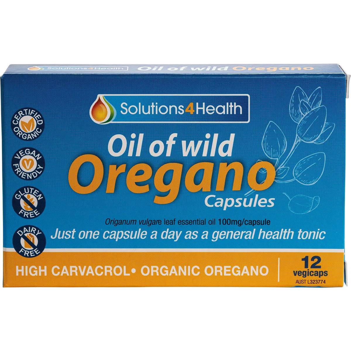 SOLUTIONS 4 HEALTH Oil of Wild Oregano VegeCaps 12 Caps