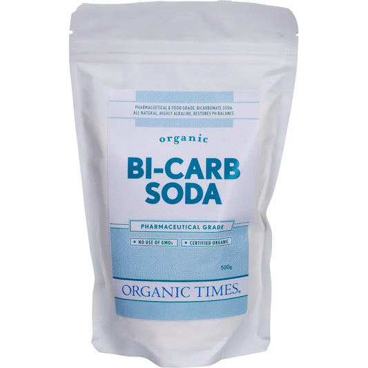 ORGANIC TIMES Bi-Carb Soda Organic Pharmaceutical Grade 500g