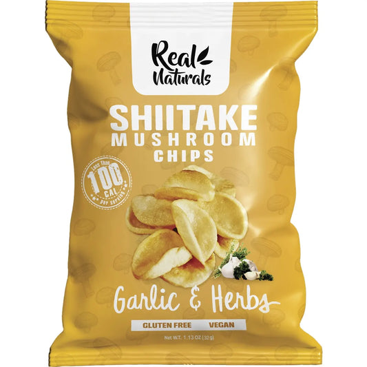 REAL NATURALS Shiitake Mushroom Chips Garlic & Herbs 12x32g