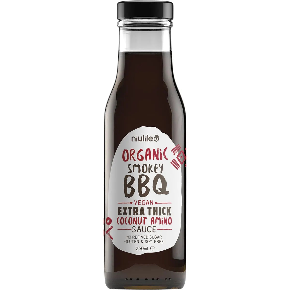 NIULIFE Organic Coconut Amino Sauce Extra Thick Smokey BBQ 6x250ml