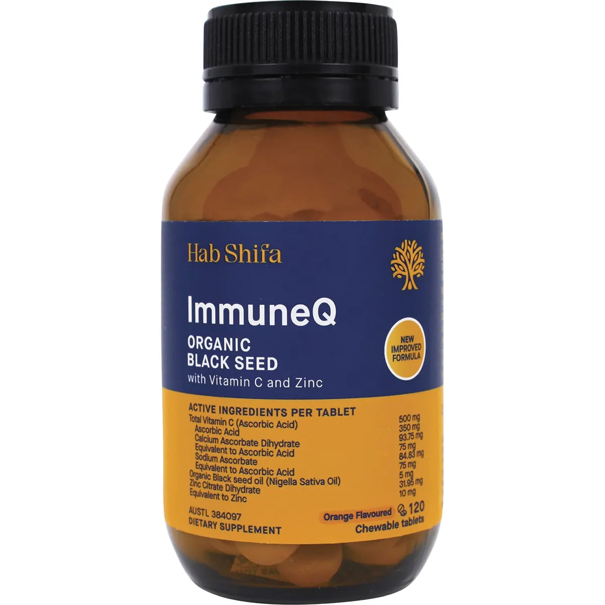 HAB SHIFA ImmuneQ Organic Black Seed Tablets 120 Tabs