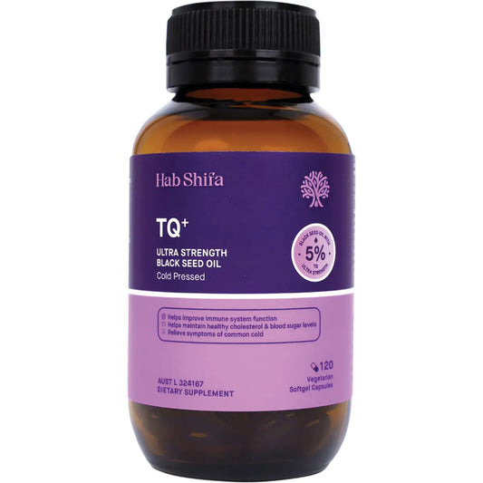 HAB SHIFA TQ+ Ultra Strength Black Seed Oil Vegecapsules 120 Caps