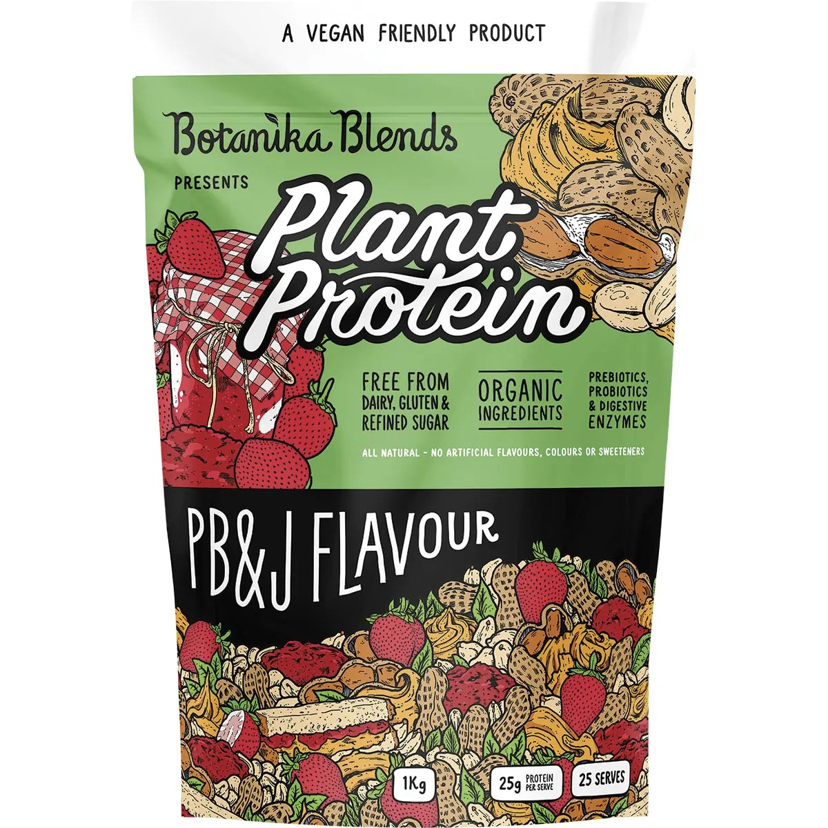 BOTANIKA BLENDS Plant Protein PB&J (Peanut Butter Jam) 1kg