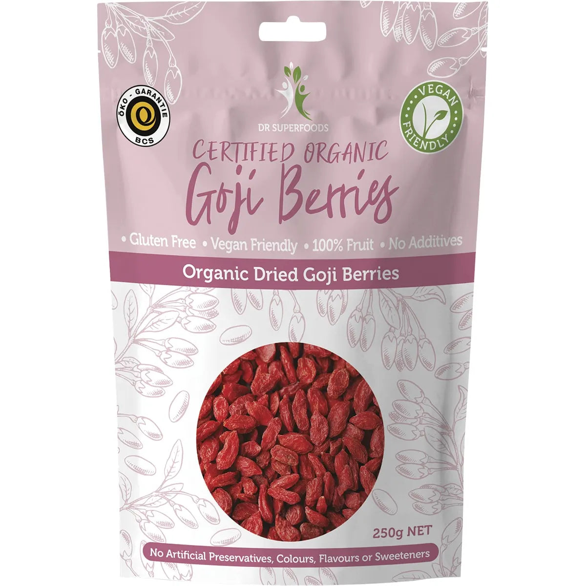 DR SUPERFOODS Dried Goji Berries Certified Organic 250g