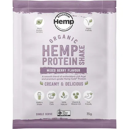 HEMP FOODS AUSTRALIA Organic Hemp Protein Shake Mixed Berry & Acai 7x35g