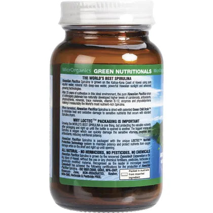 GREEN NUTRITIONALS Hawaiian Pacifica Spirulina Tablets 500mg 100 Tabs