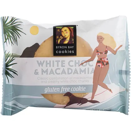 BYRON BAY COOKIES Gluten Free Cookies White Choc Macadamia 12x60g