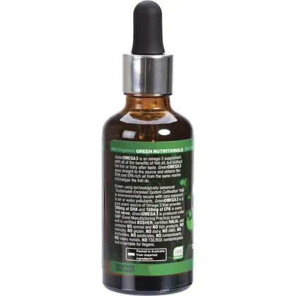 GREEN NUTRITIONALS Green Omega3 Vegan Drops 300mg DHA+150mg EPA 50ml