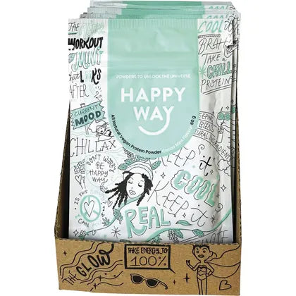 HAPPY WAY Hemp Protein Powder Cacao Mint 6x60g