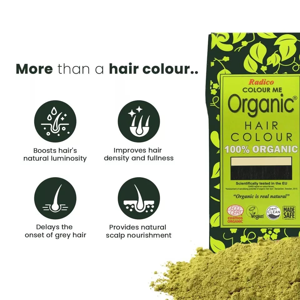 Radico Organic Soft Black Hair Colour Powder - 100g x 5