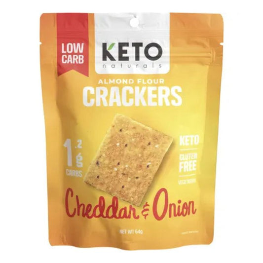 KETO NATURALS Almond Flour Crackers Cheddar & Onion 8x64g