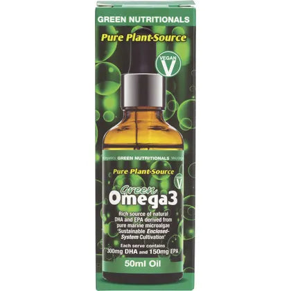 GREEN NUTRITIONALS Green Omega3 Vegan Drops 300mg DHA+150mg EPA 50ml