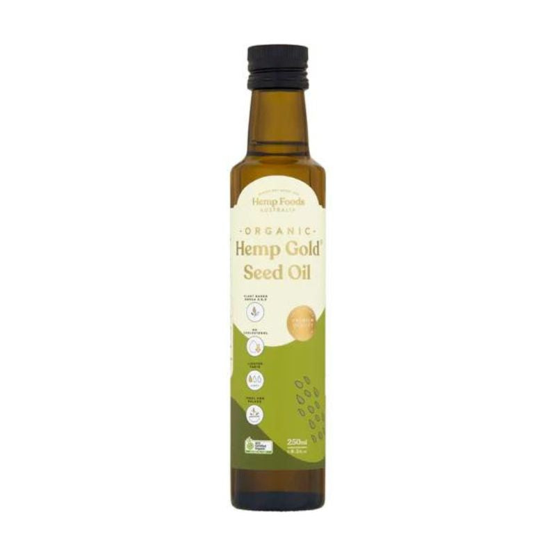 HEMP FOODS AUSTRALIA Organic Hemp Gold Seed Oil Contains Omega 3, 6 & 9 6x250ml