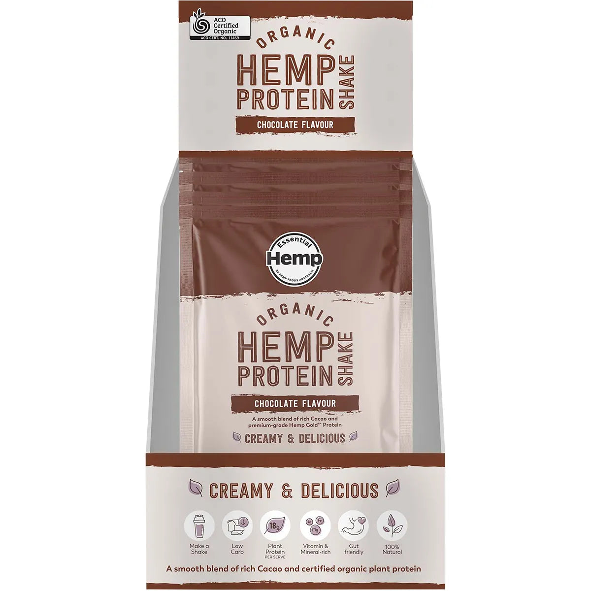 HEMP FOODS AUSTRALIA Organic Hemp Protein Shake Chocolate 7x35g