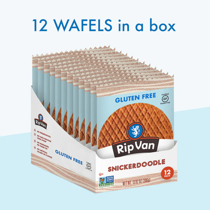 Rip Van Wafels Snickerdoodle Stroopwafels - Healthy Snacks - 12 Pack