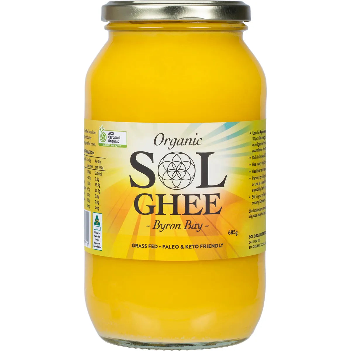 Sol Ghee Organic Ghee 685g