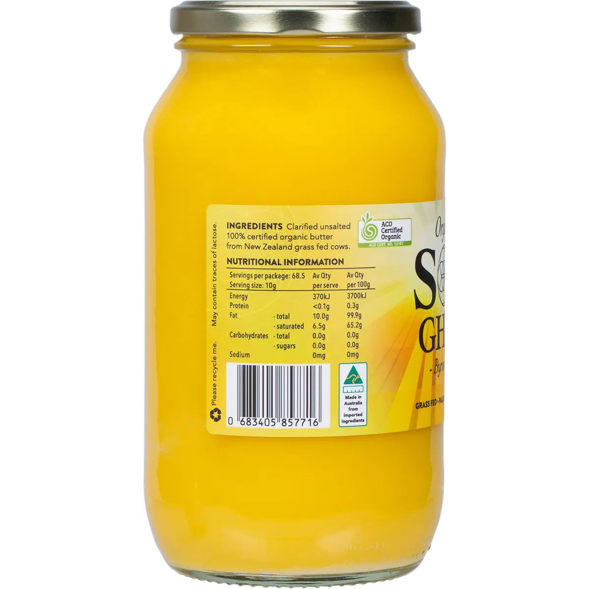 Sol Ghee Organic Ghee 685g