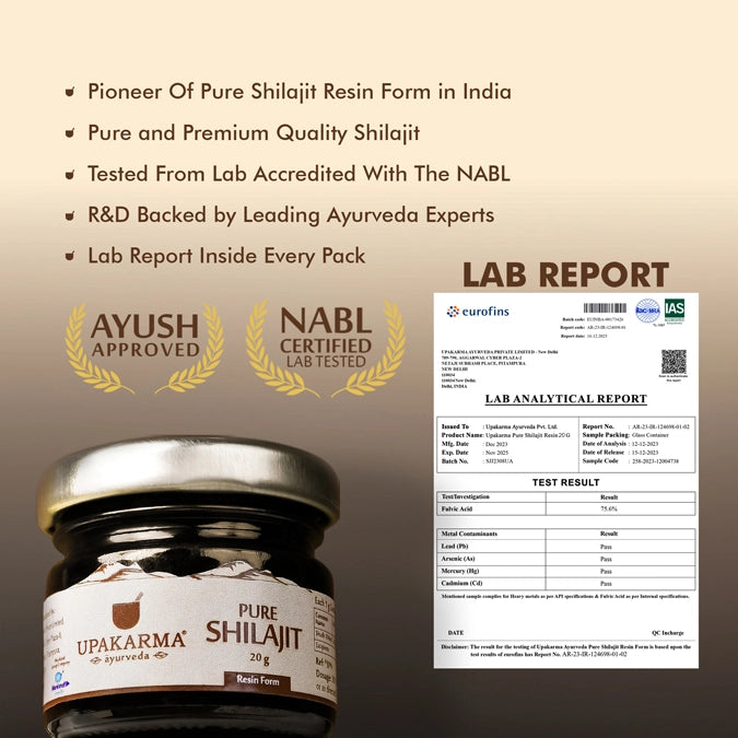 UPAKARMA Shilajit Gold Resin 20g | Contains 24 Carat Gold | Pure & Original | Helps Better Physical Performance | 100% Ayurvedic & Natural Shilajeet | Lab Tested