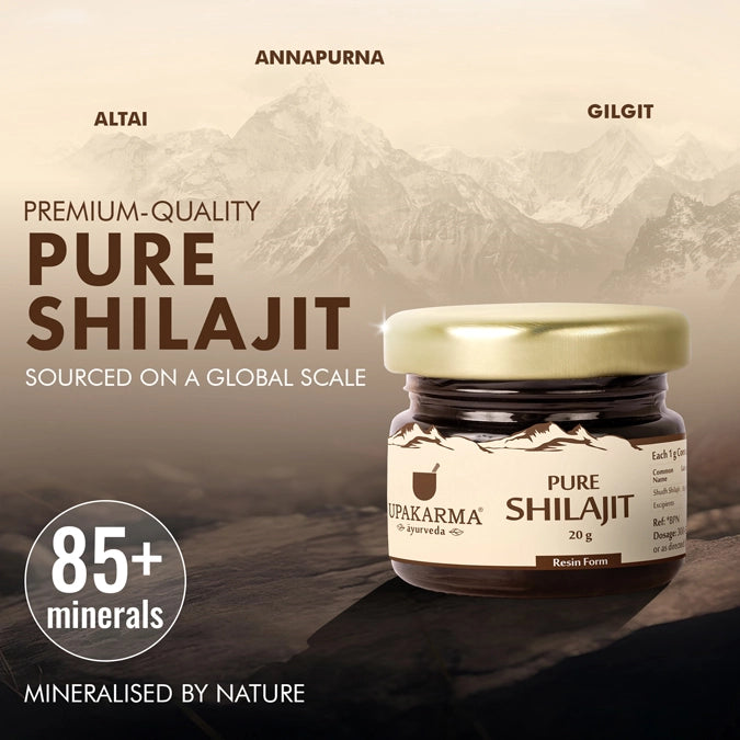 UPAKARMA Shilajit Gold Resin 20g | Contains 24 Carat Gold | Pure & Original | Helps Better Physical Performance | 100% Ayurvedic & Natural Shilajeet | Lab Tested