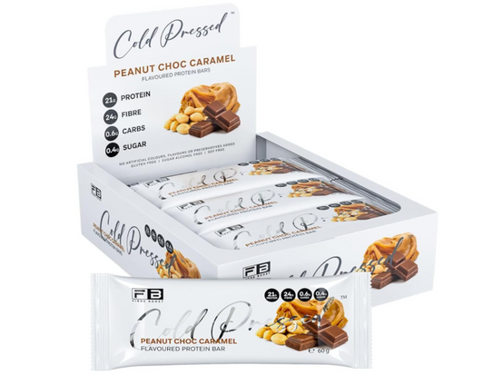 Fibre Boost Cold Pressed Peanut Choc Caramel flavoured Protein Bar