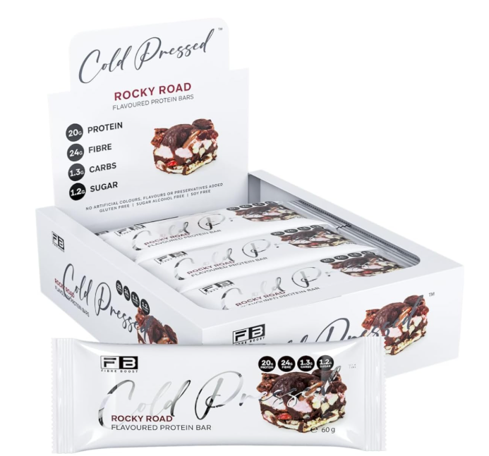 Fibre Boost Cold Pressed Rocky Road flavoured Protein Bar