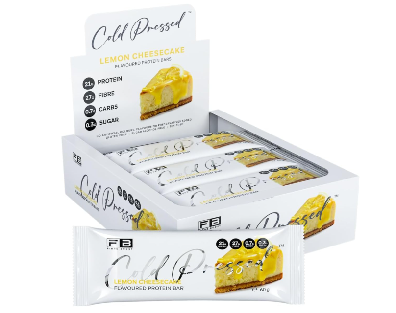 Fibre Boost Cold Pressed Lemon Cheesecake flavoured Protein Bar