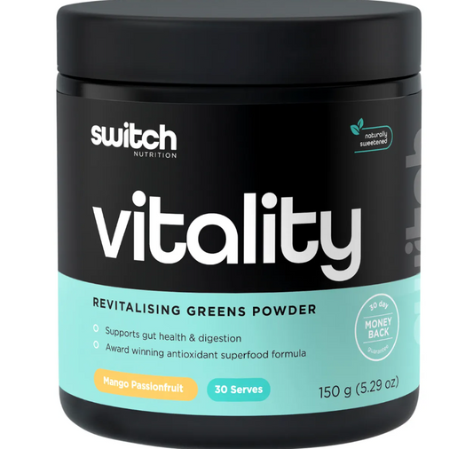 Switch Nutrition Vitality Revitalising Greens Powder Mango Passionfruit 150g