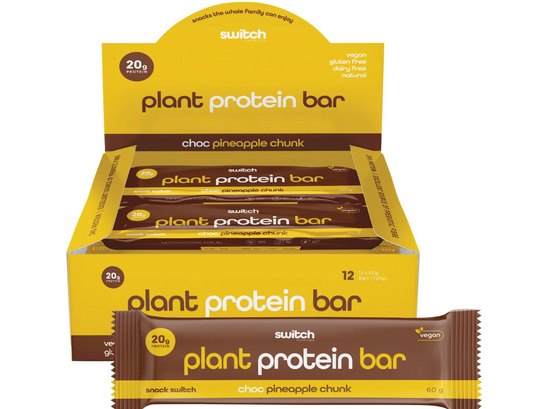 Switch Nutrition Plant Protein Bar Choc Pineapple Chunk 12x60g