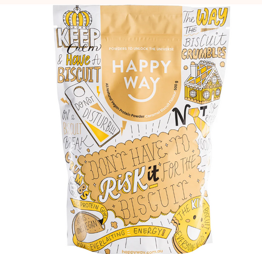 Happy Way Vegan Protein Powder Caramel Biscuit 500g