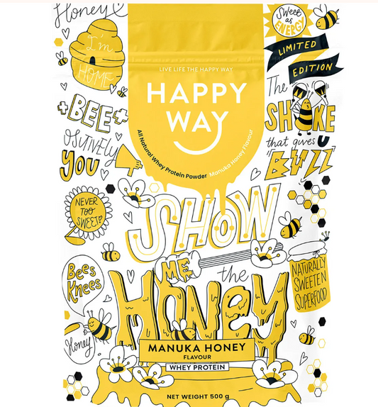 Happy Way Whey Protein Powder Manuka Honey 500g