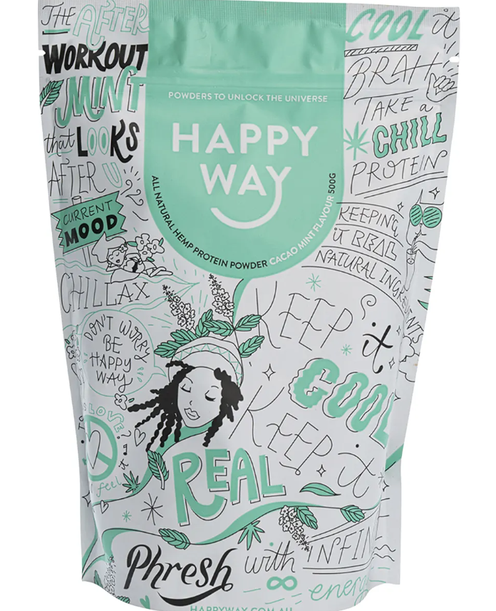 Happy Way Hemp Protein Powder Cacao Mint 500g