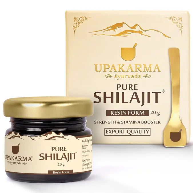 UPAKARMA Shilajit Gold Resin 20g | Contains 24 Carat Gold | Pure & Original | Helps Better Physical Performance | 100% Ayurvedic & Natural Shilajeet | Lab Tested