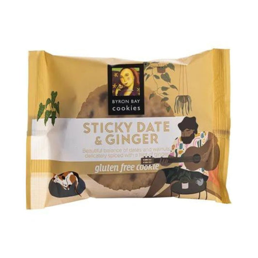 Byron Bay Cookies Gluten Free Cookies Sticky Date & Ginger 12x60g