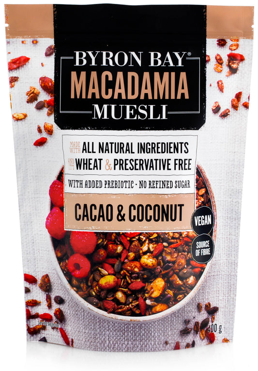 Byron Bay Macadamia Muesli Cacao and Coconut Granola 400g