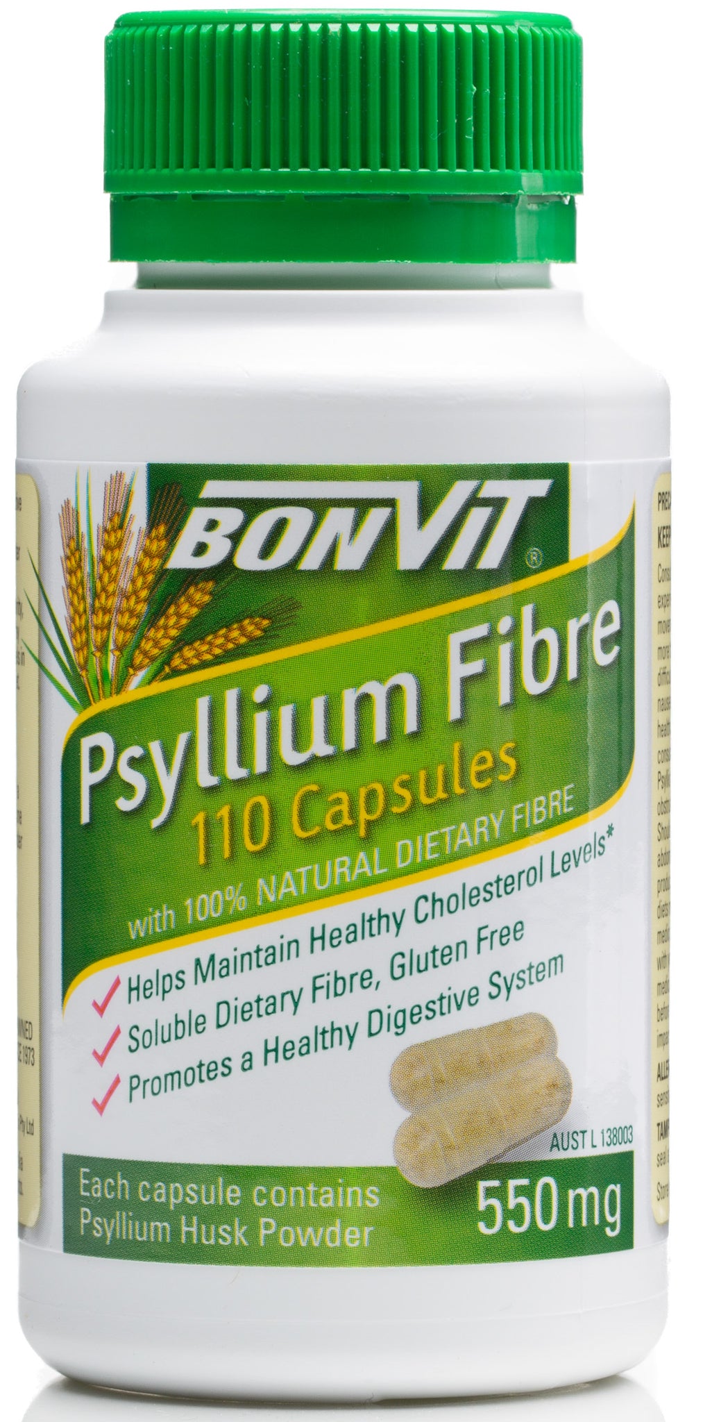 Bonvit Psyllium Fibre Capsules 550mg 110c