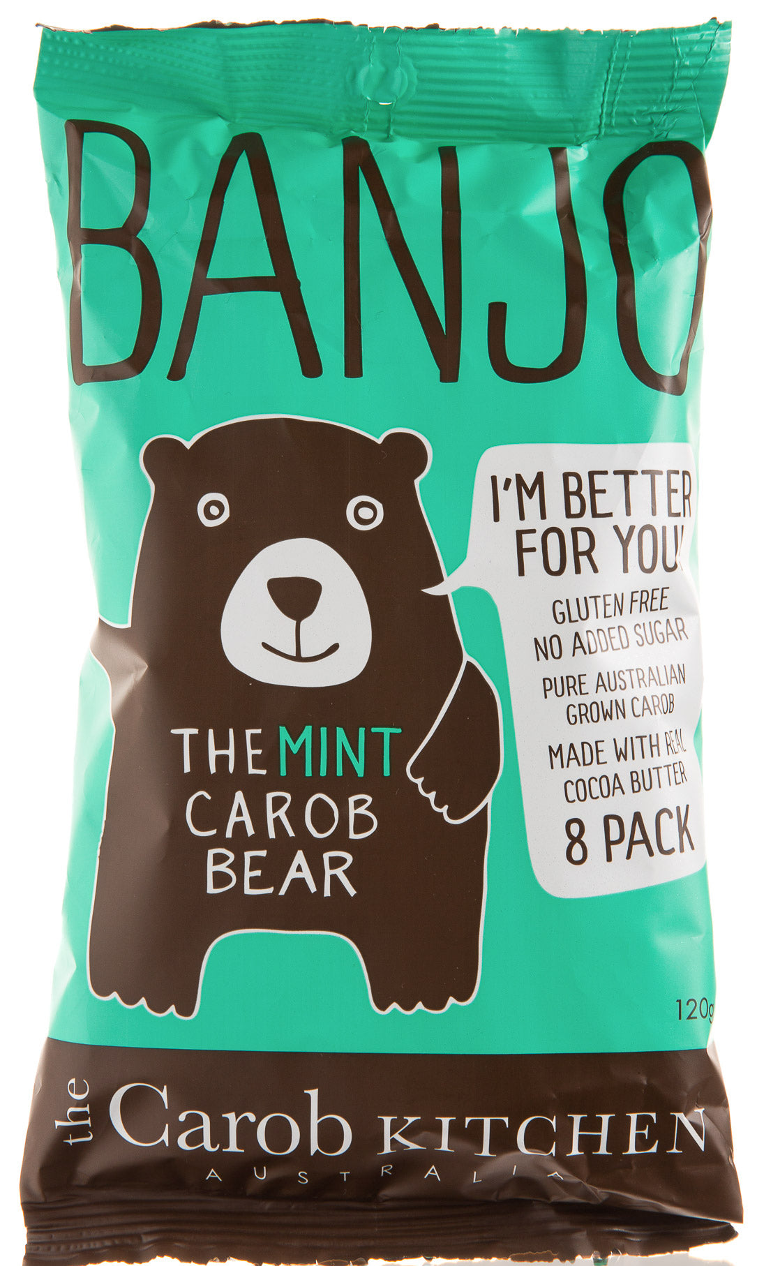 The Carob Kitchen Banjo Bear Mint 8 Pack 120g