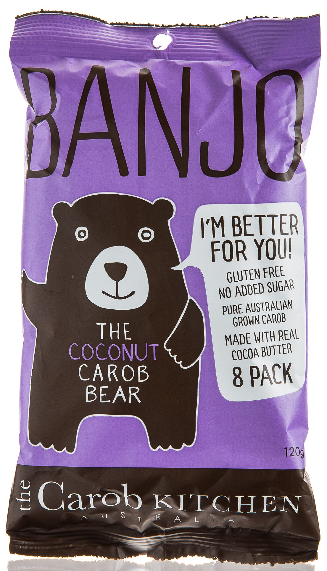 The Carob Kitchen Banjo Bear Coconut 8 Pack 120g