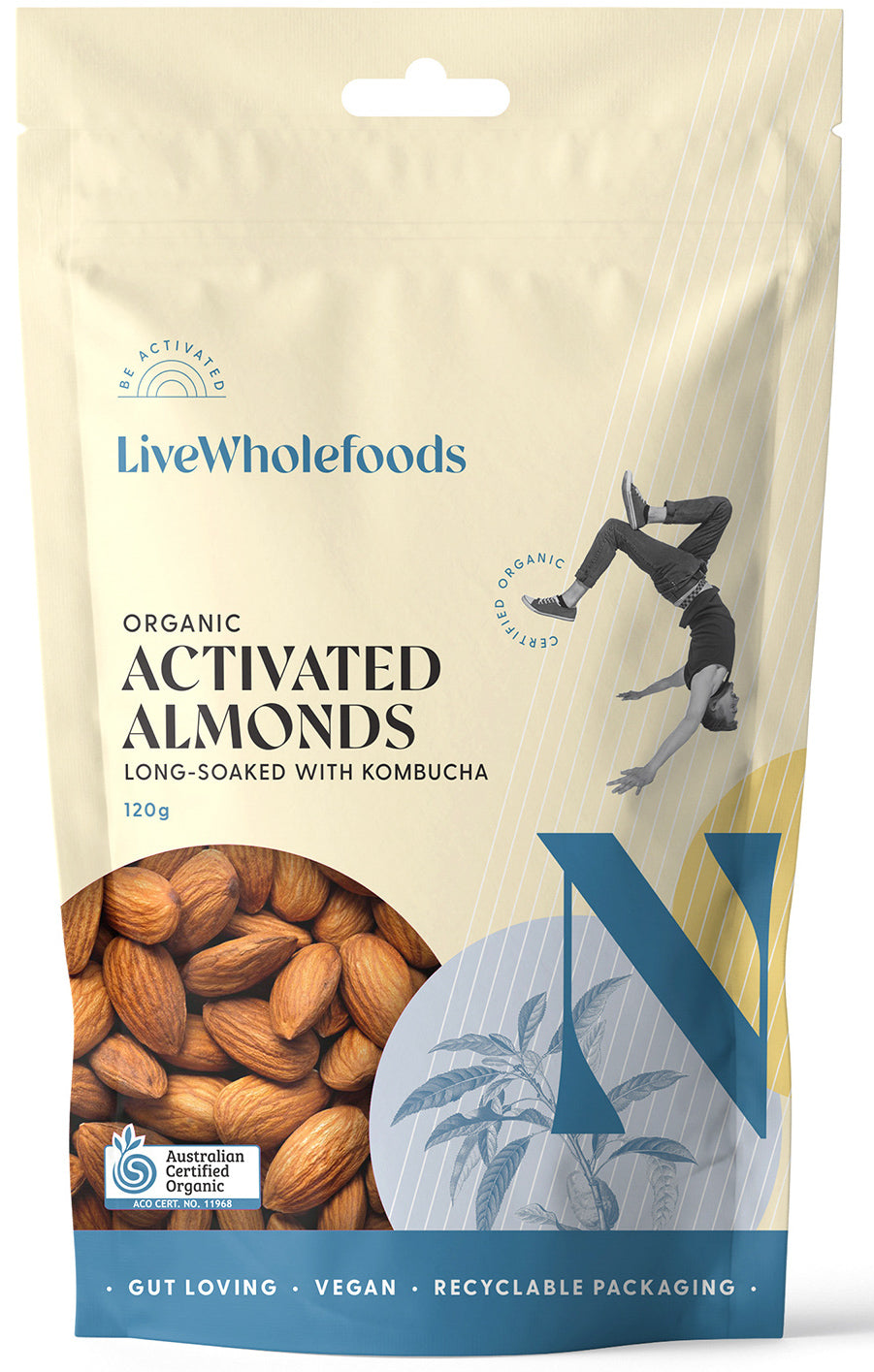 Live Wholefoods Organic Activated Almonds 120g