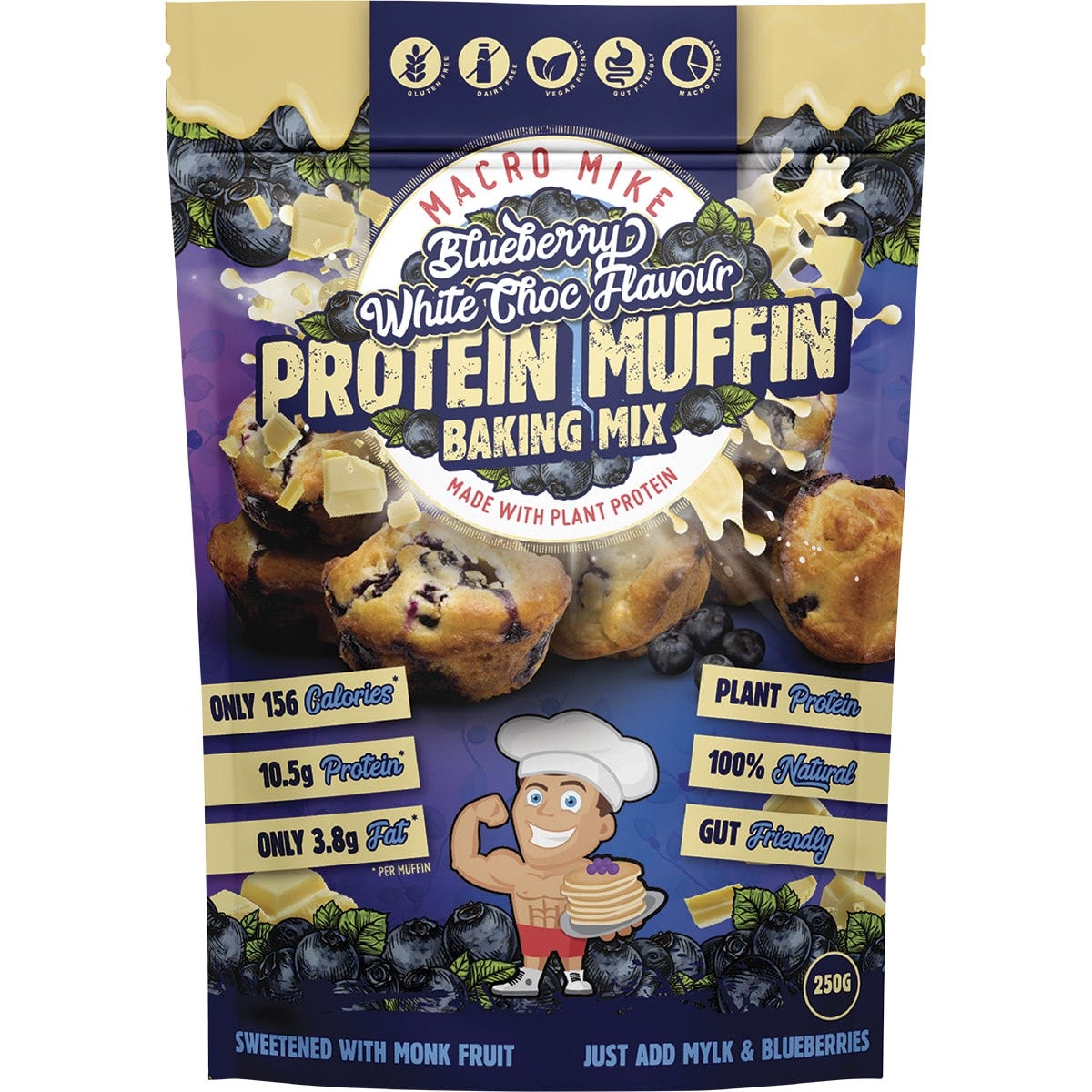 Muffin Baking Mix Almond Protein Blueberry White Choc